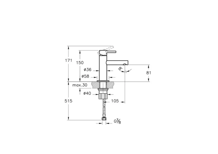 Vitra Origin Lavabo Bataryası - A4255529 - Lavabo Bataryası - 1