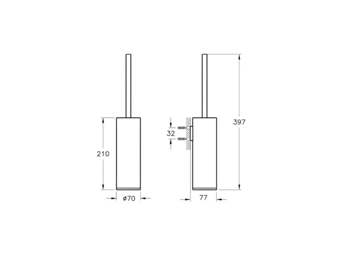 Vitra Origin Tuvalet Fırçalığı - A4489436 - Klozet Temizleme Fırçası - 1