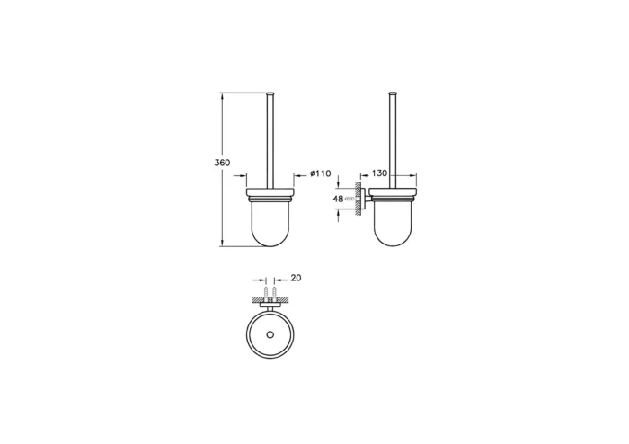 Vitra Q-Line Tuvalet Fırçalığı - A44999 - Klozet Temizleme Fırçası - 1