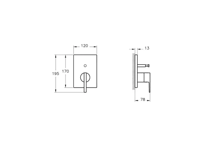 Vitra Suit Ankastre Banyo Bataryası - A42838 - Ankastre Banyo Bataryası - 1