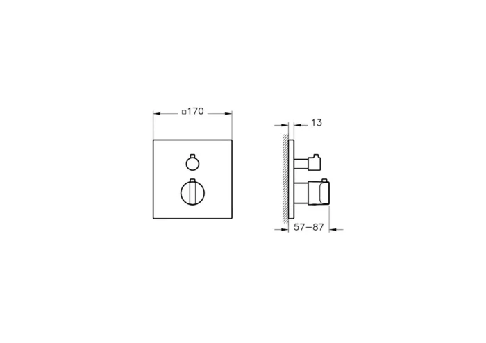 Vitra Suit Ankastre Termostatik Banyo Bataryası (V-Box) (Sıva Üstü Grubu), Parlak Siyah - A4287439 - Ankastre Banyo Bataryası - 1