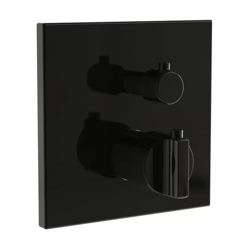 Vitra Suit Ankastre Termostatik Banyo Bataryası (V-Box) (Sıva Üstü Grubu), Parlak Siyah - A4287439 - Ankastre Banyo Bataryası