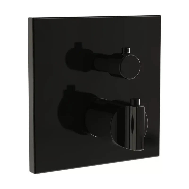 Vitra Suit Ankastre Termostatik Duş Bataryası (V-Box) (Sıva Üstü Grubu), Parlak Siyah - A4287339 - Ankastre Termostatik Duş Bataryası