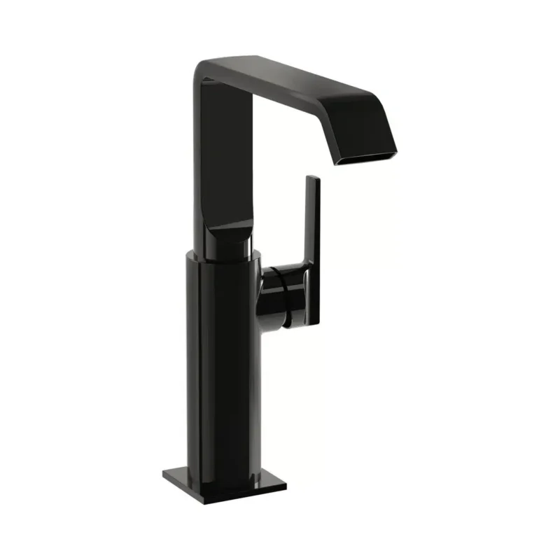 Vitra Suit Lavabo Bataryası (Yandan-Yüksek), Parlak Siyah - A4276539 - Çanak Lavabo Bataryası