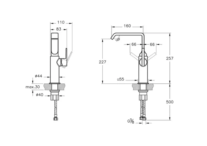 Vitra Suit Lavabo Bataryası - A42765 - Çanak Lavabo Bataryası - 1