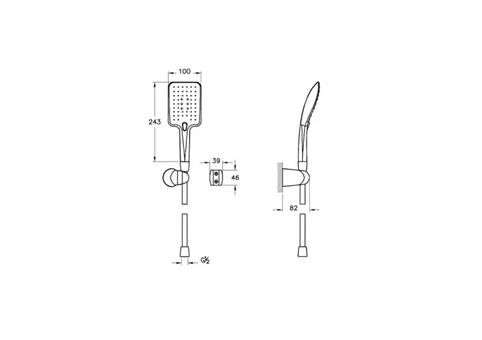 Artema Shıne Square 3F El Duşu Takımı Krom