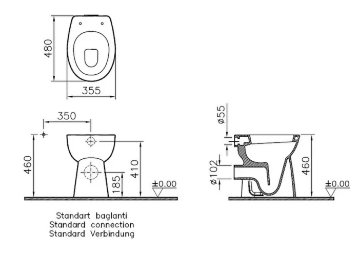 Vitra Conforma Yerden Klozet - 5815L003-0593 - Yerden Klozet - 1