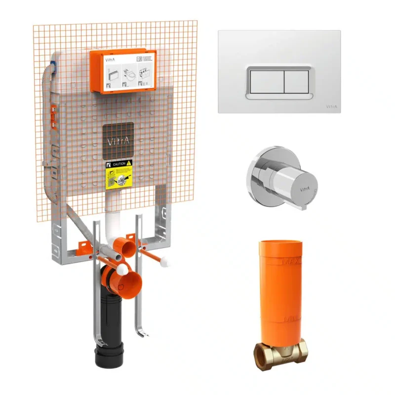 Vitra Gömme Rezervuar Seti (Gömme Rezervuar + Stop Valf + Parlak Krom Panel) - 800-1868 - İNDİRİMLİ FIRSAT ÜRÜNLERİ, Gömme Rezervuarlar