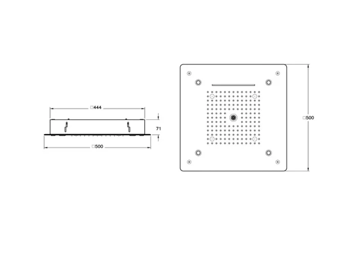 Vitra Hiera LS 5F Ankastre Duş Başlığı 500*500 - A45734 - Tepe Duşları - 1