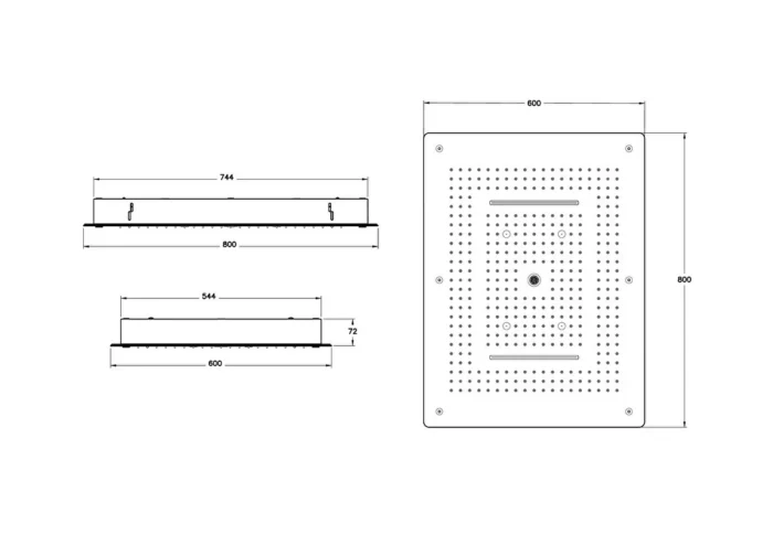 Vitra Hiera LS 5F Ankastre Duş Başlığı 600*800 - A45735 - Tepe Duşları - 1