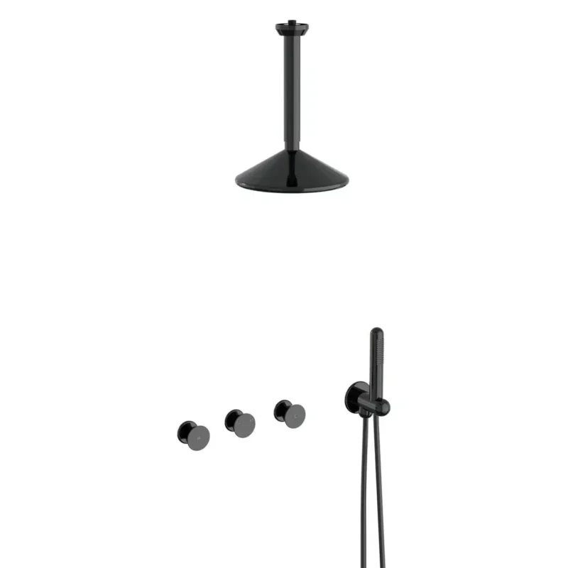 Vitra Liquid Ankastre Duş Seti Parlak Siyah - A4277739 - Ankastre Duş Setleri