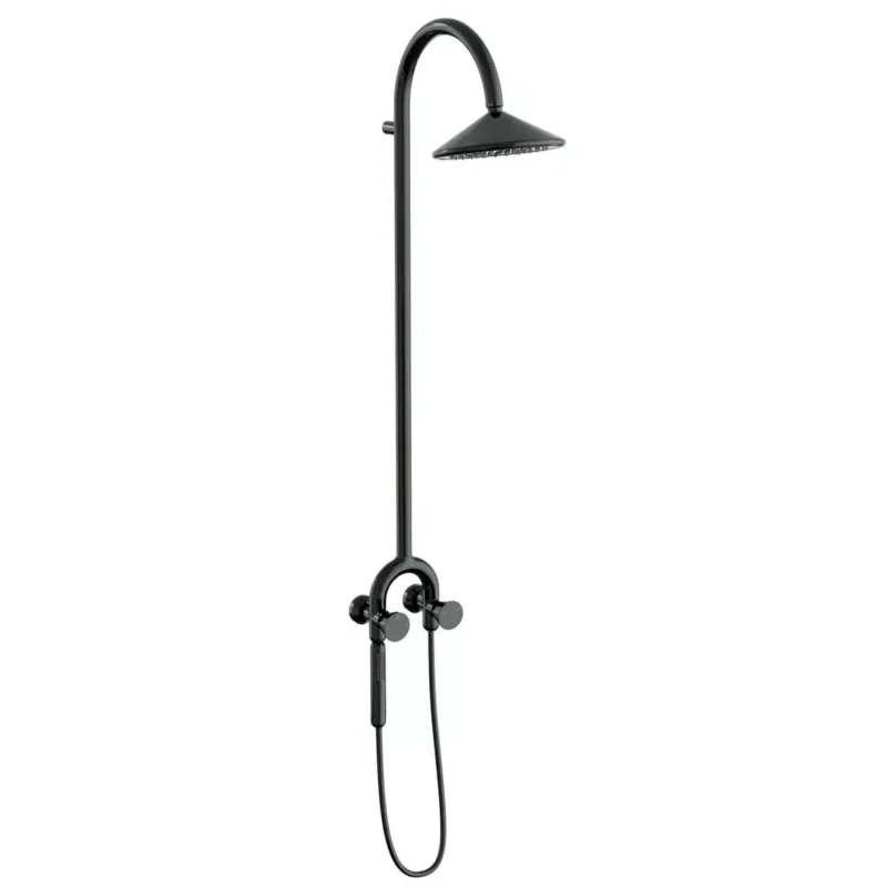 Vitra Liquid Tom Dixon Termostatik Duş Sistemi Parlak Siyah - A4721939 - Yağmur Duş Sistemleri