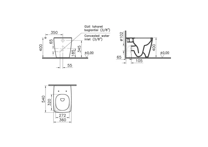 Vitra Metropole Yerden Klozet