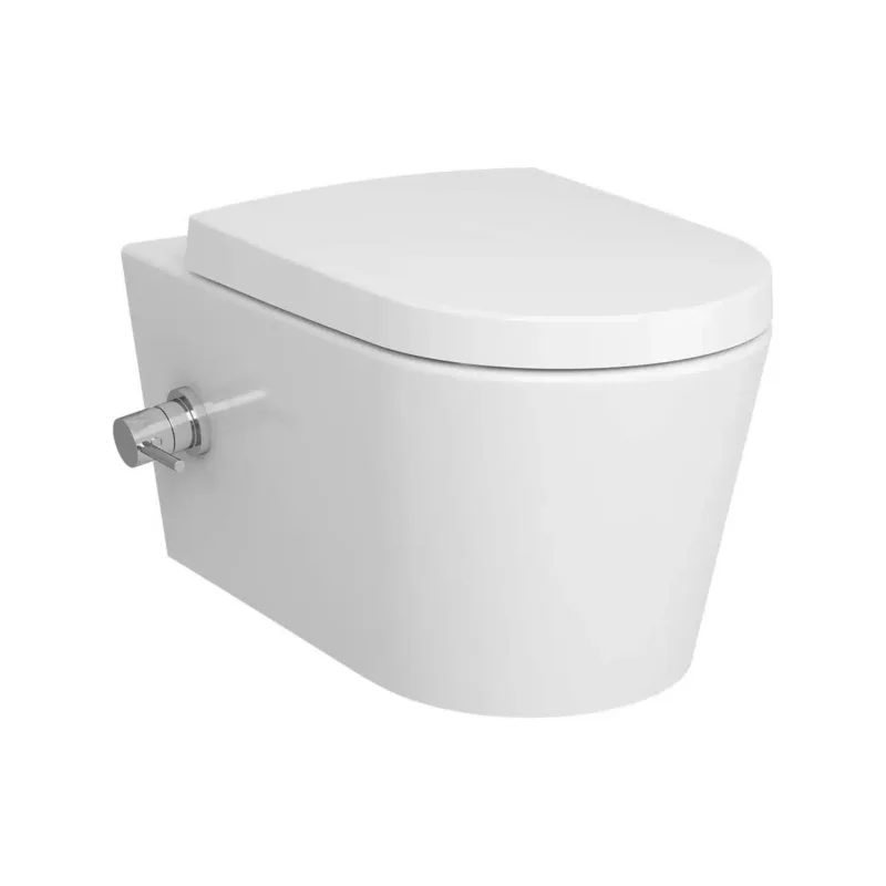 Vitra Nest Asma Klozet, Rim-ex, Gizli Montajlı, 57 cm, Termostatik Entegre Musluklu, Beyaz - 5176B003-7211 - Entegre Ara Musluklu Klozet
