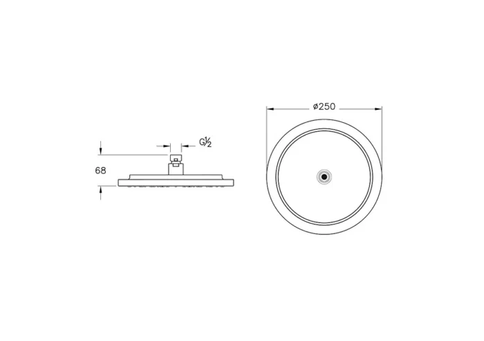 Vitra Origin Classic Duş Başlığı Mat Siyah - A4579436 - Tepe Duşları - 1