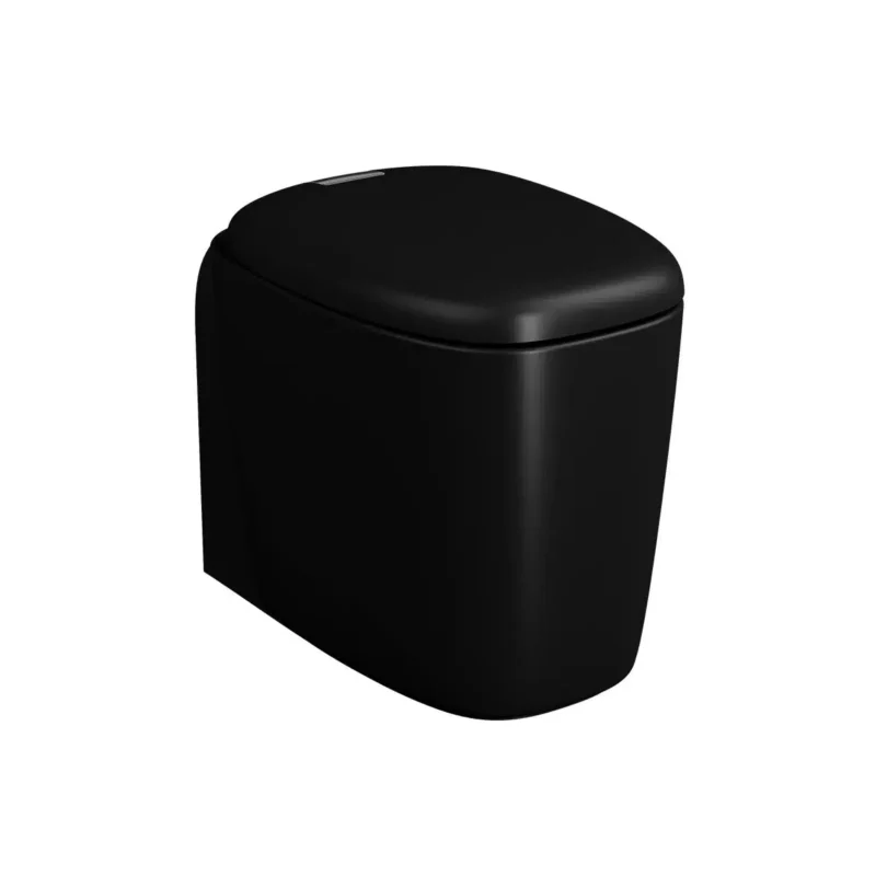 Vitra Plural Yerden Klozet, Rim-ex, Duvara Tam Dayalı, 55 cm, Clean, Mat Siyah - 7815B483-0090 - Yerden Klozet