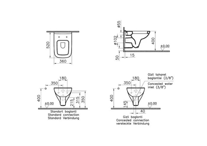 Vitra S20 Asma Klozet - 5507L003-0868 - Asma Klozet - 1