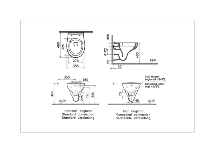 Vitra S20 Round Asma Klozet - 7650L003-0850 - Asma Klozet - 1