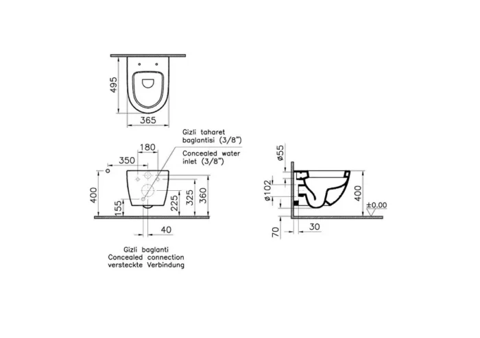 Vitra Sento Asma Klozet - 7748B070-0559 - Asma Klozet - 1