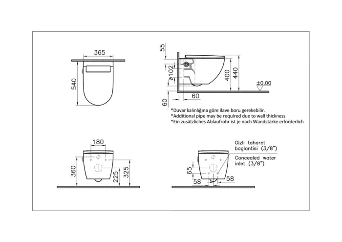 Vitra Sento Asma Klozet