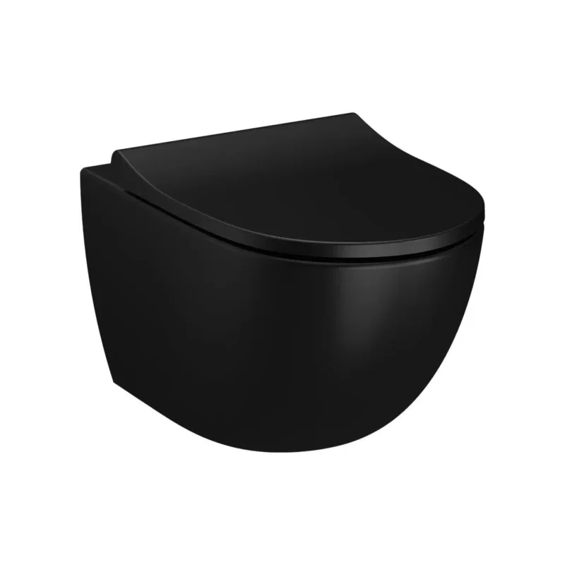 Vitra Sento Asma Klozet, Rim-ex, Gizli Montajlı, 54 cm, Mat Siyah - 7748B083-0559 - Asma Klozet