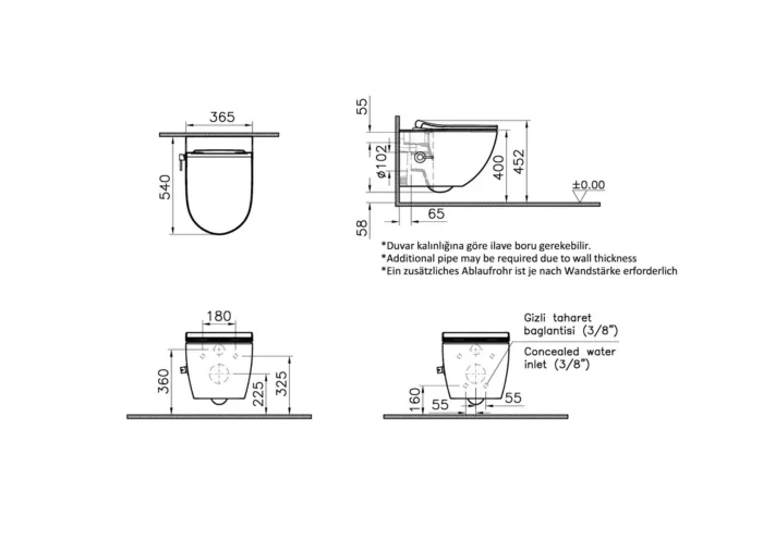 Vitra Sento Asma Klozet