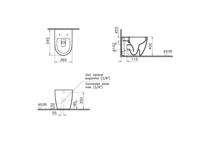Vitra Sento Yerden Klozet - 7985B001-0090 - Yerden Klozet - 1