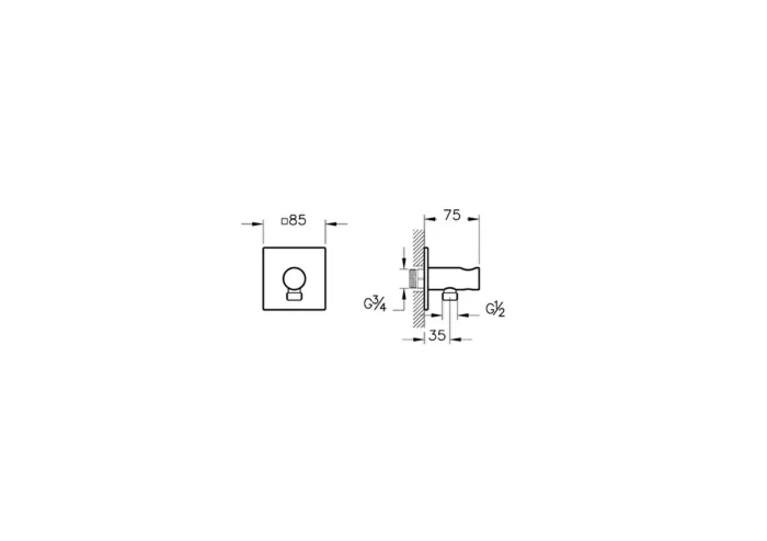 Vitra Suit Ankastre El Duşu Çıkışı Soft Altın - A4283274 - Duş Çıkış Dirseği - 1