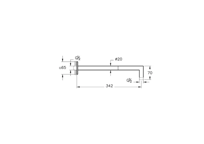 Vitra Suit Duş Dirseği 90 Derece Duvardan Krom - A45753 - Tepe Duş Borusu - 1