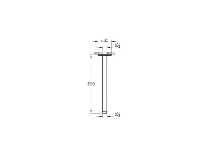 Vitra Suit Duş Dirseği Tavandan Uzun Parlak Siyah - A4575239 - Tepe Duş Borusu - 1