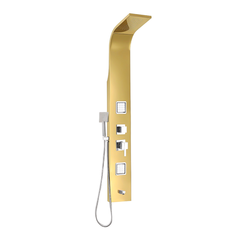 Acar Elegant Gold Hidromasaj Duş Paneli Acar Elegant Gold Hidromasaj Duş Paneli - 01.05.120 - ARMATÜR, Panel Duş Sistemleri, Duş Paneli ve Kolonu