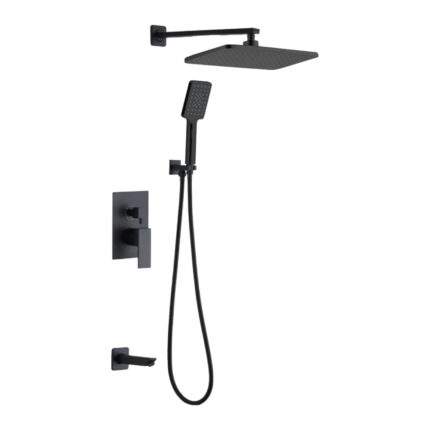 Acar Safir Black Üç Yönlü Ankastre Duş Seti - 07.03.794 - Ankastre Duş Setleri, DUŞ SİSTEMLERİ, Banyo Ankastre Ürünleri
