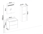 Badella Belen 5565 V32 Banyo Dolabı 65 cm - Belen-5565-V32-65 - Banyo Dolapları - 1