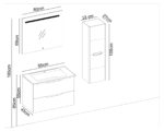 Badella Belen 5585 V32 Banyo Dolabı 85 cm - Belen-5585-V32-85 - Banyo Dolapları - 1