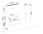 Badella Lines 55100 V32 Banyo Dolabı 100 cm - Lines-55100-V32-100 - Banyo Dolapları - 1