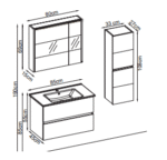 Badella Lines 5585 V31 Banyo Dolabı 85 cm