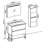 Badella Lines 5585 V35 Banyo Dolabı 85 cm - Lines-5585-V35-85 - Banyo Dolapları - 1