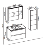 Badella Maya 5585 V32 Banyo Dolabı 85 cm - Maya-5585-V32-85 - Banyo Dolapları - 1
