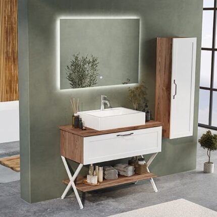 Badella Mobelco 28100 V32 Banyo Dolabı 100 cm - Mobelco-28100-V32-100 - Banyo Dolapları