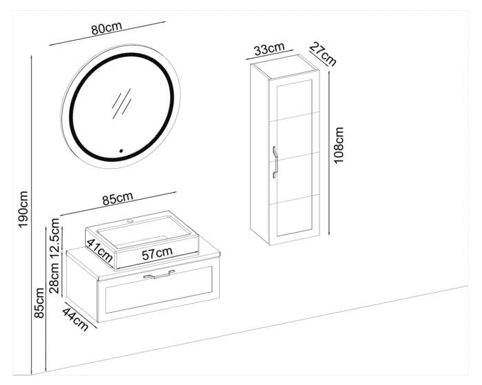 Badella Mobelco 2885 V31 Banyo Dolabı 85 cm - Mobelco-2885-V31-85 - Banyo Dolapları - 1