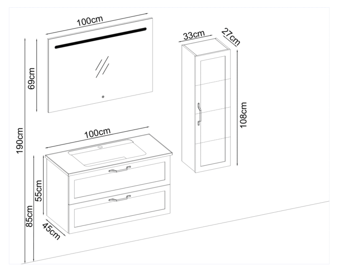Badella Mobelco 55100 V32 Banyo Dolabı 100 cm
