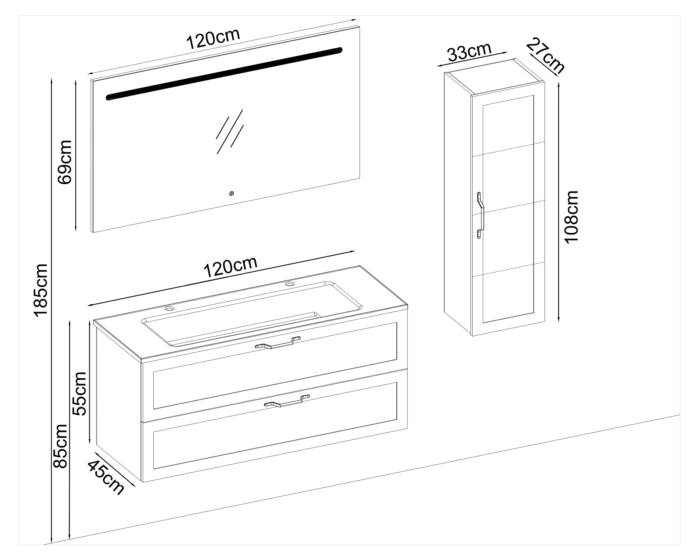Badella Mobelco 55120 V32 Banyo Dolabı 120 cm - Mobelco-55120-V32-120 - Banyo Dolapları - 1