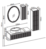 Badella Royal 28120 V31 Banyo Dolabı 120 cm - Royal-28120-V31-120 - Banyo Dolapları - 1