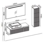 Badella Royal 28120 V32 Banyo Dolabı 120 cm - Royal-28120-V32-120 - Banyo Dolapları - 1