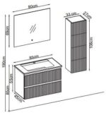 Badella Royal 5585 V32 Banyo Dolabı 85 cm - Royal-5585-V32-85 - Banyo Dolapları - 1