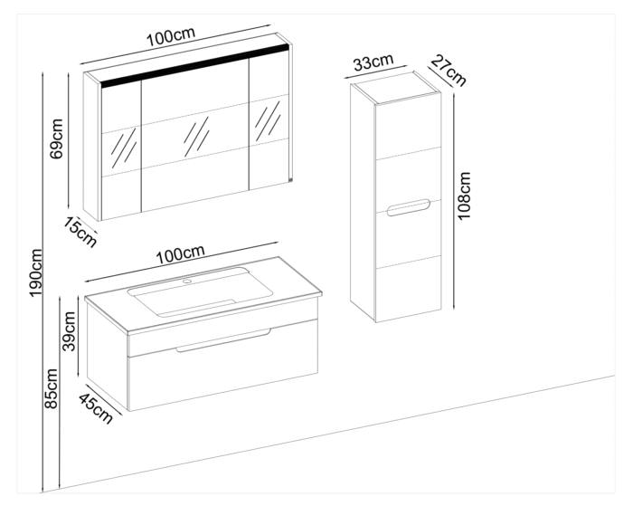 Badella Toledo 3985 V31 Banyo Dolabı 85 cm - Toledo-3985-V31-85 - Banyo Dolapları - 1