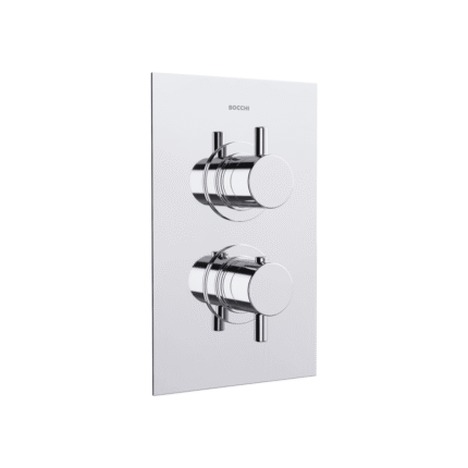 Bocchi Ankastre Termostatik Duş Bataryası 2 Yol Yönlendiricili Köşeli Krom