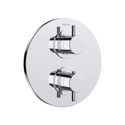 Bocchi Ankastre Termostatik Duş Bataryası 2 Yol Yönlendiricili Yuvarlak Krom - 5450-0005 - Ankastre Duş Bataryası