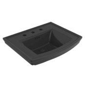 Bocchi Lavita Lavabo 60 cm Üç Armatür Delikli Parlak Siyah - 1127-005-0127 - Etajerli Lavabo