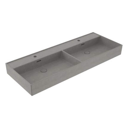 Bocchi Milano Çift Gözlü Lavabo 120 cm Mat Beton - 1393-069-0132 - Çift Hazneli Lavabo